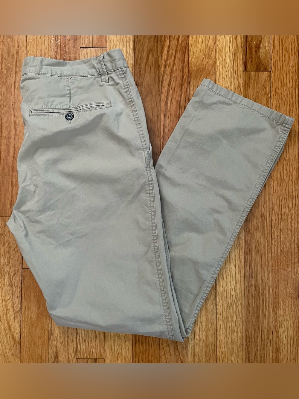 H&M LOGG Beige Khaki Chino Pants Cotton Twill Regular Straight Fit Men’s 34x32